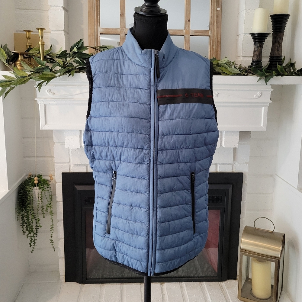Cavalleria Toscana Light Blue Quilted Vest Equestrian Riding Size Medium